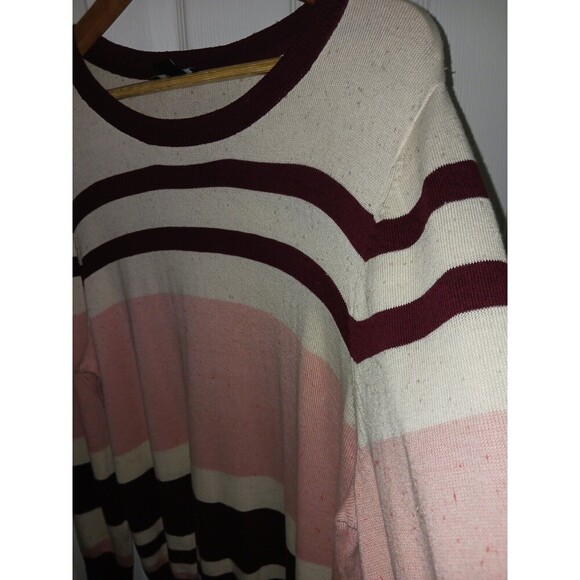 J Jason Wu Top Knit Women's XL Multi Striped Sweater Pink White Maroon **flaw** - Picture 5 of 12
